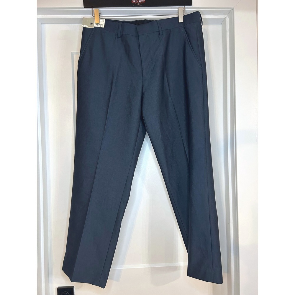 NEW J. Ferrar Slim Fit Navy Blue Dress Pants Mens‎ 36x29 Flat Front Trousers